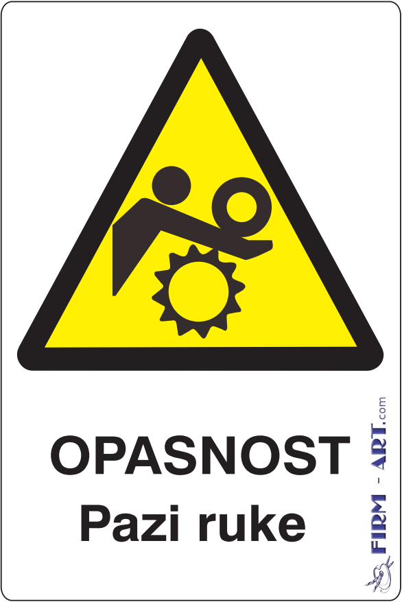 Znaci opasnosti - OPASNOST Pazi ruke (Sito štampa firm-art.com) 